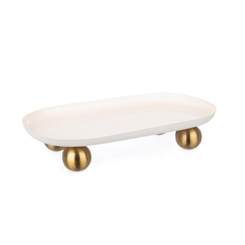 VASSOIO DECORATIVO DONYA BIANCO 29X15,5CM.